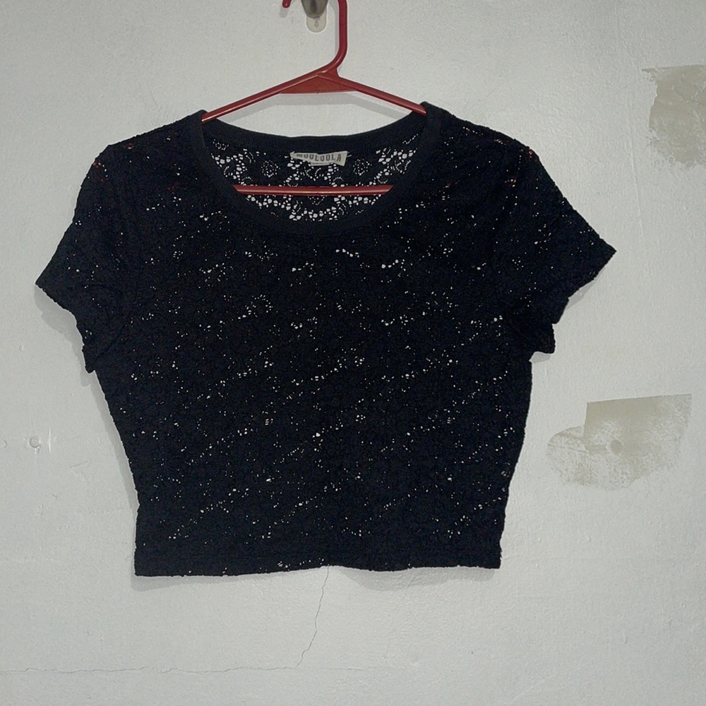 (2/$15) Size 10 Girl’s Mooloola Black Lace Crop Top